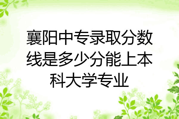 襄阳中专录取分数线是多少分能上本科大学专业