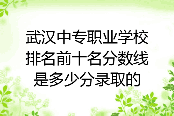 武汉中专职业学校排名前十名分数线是多少分录取的