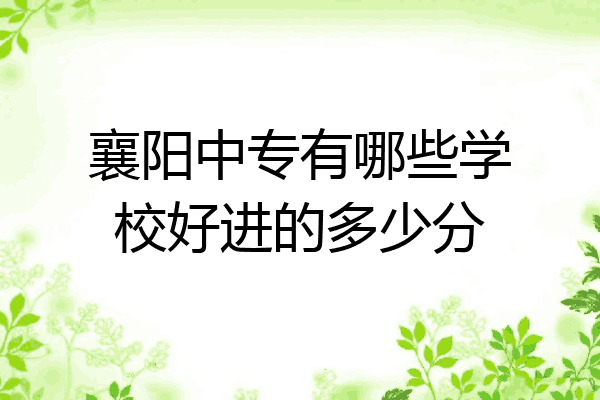 襄阳中专有哪些学校好进的多少分
