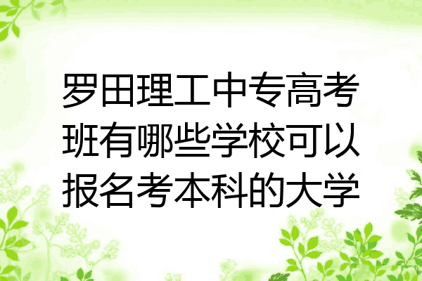 罗田理工中专高考班有哪些学校可以报名考本科的大学