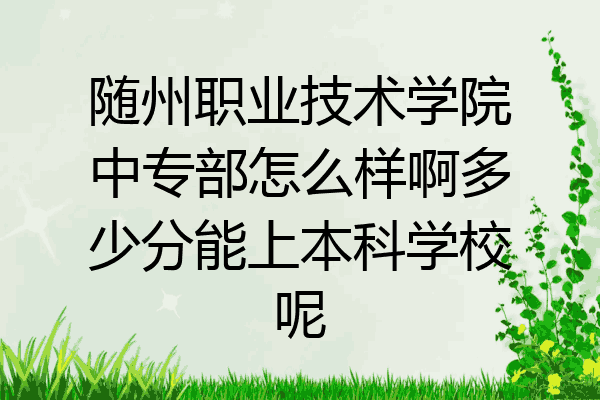 随州职业技术学院中专部怎么样啊多少分能上本科学校呢