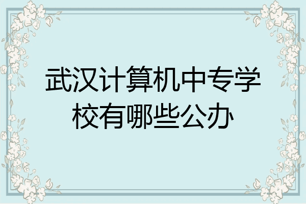 武汉计算机中专学校有哪些公办