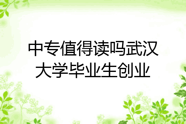 中专值得读吗武汉大学毕业生创业