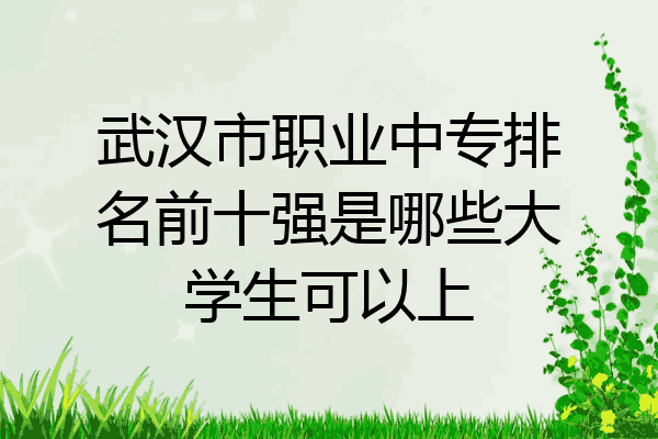 武汉市职业中专排名前十强是哪些大学生可以上