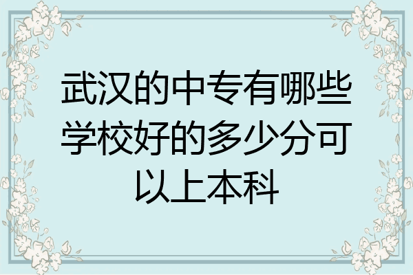 武汉的中专有哪些学校好的多少分可以上本科