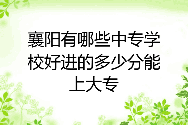 襄阳有哪些中专学校好进的多少分能上大专