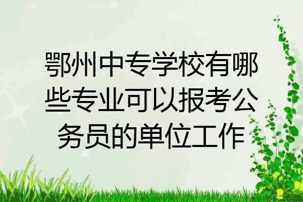 鄂州中专学校有哪些专业可以报考公务员的单位工作