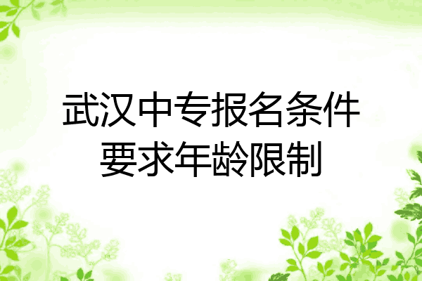 武汉中专报名条件要求年龄限制