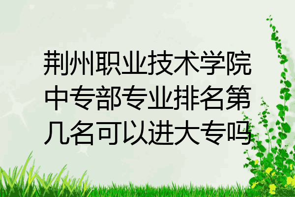 荆州职业技术学院中专部专业排名第几名可以进大专吗