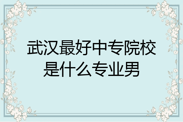 武汉最好中专院校是什么专业男