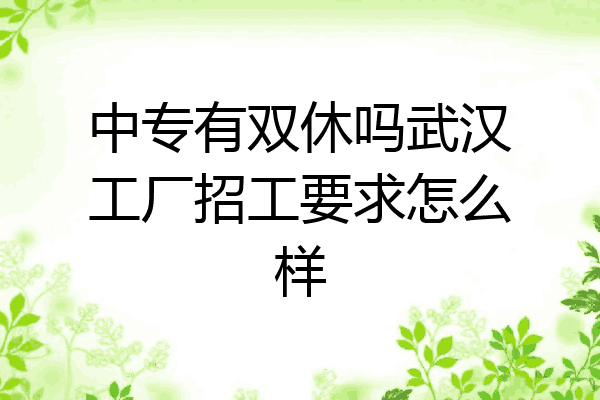 中专有双休吗武汉工厂招工要求怎么样