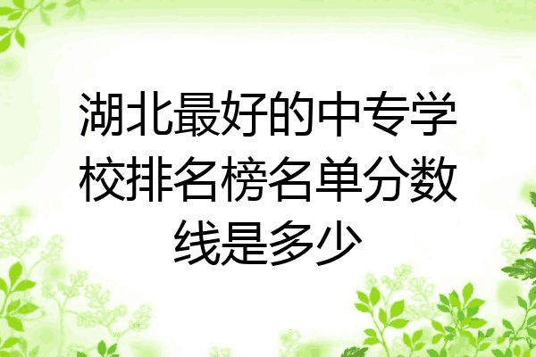 湖北最好的中专学校排名榜名单分数线是多少