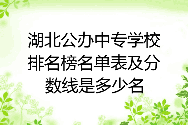 湖北公办中专学校排名榜名单表及分数线是多少名