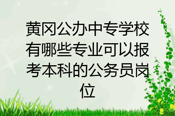 黄冈公办中专学校有哪些专业可以报考本科的公务员岗位