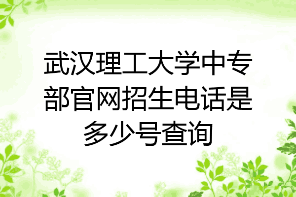 武汉理工大学中专部官网招生电话是多少号查询