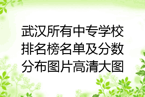 武汉所有中专学校排名榜名单及分数分布图片高清大图