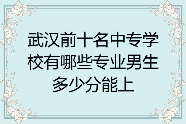 武汉前十名中专学校有哪些专业男生多少分能上