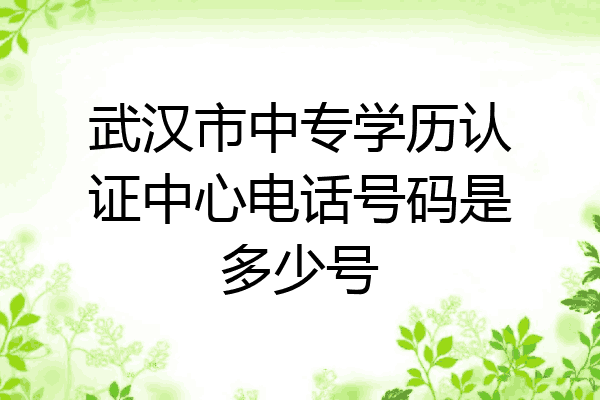 武汉市中专学历认证中心电话号码是多少号