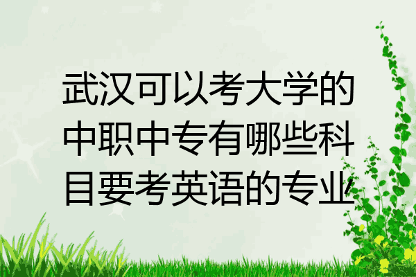武汉可以考大学的中职中专有哪些科目要考英语的专业
