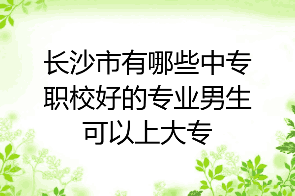 长沙市有哪些中专职校好的专业男生可以上大专