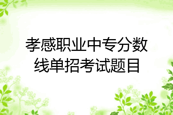 孝感职业中专分数线单招考试题目