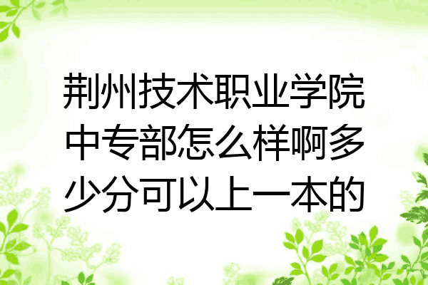 荆州技术职业学院中专部怎么样啊多少分可以上一本的