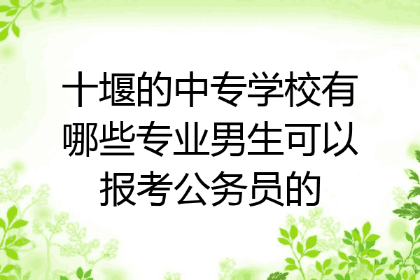 十堰的中专学校有哪些专业男生可以报考公务员的
