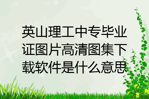 英山理工中专毕业证图片高清图集下载软件是什么意思