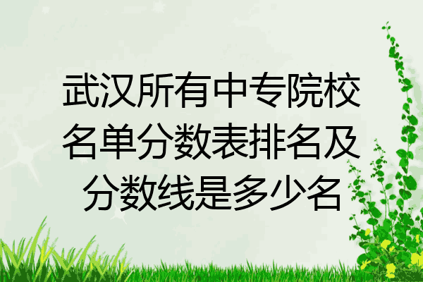 武汉所有中专院校名单分数表排名及分数线是多少名