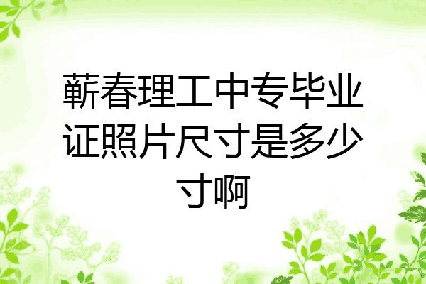 蕲春理工中专毕业证照片尺寸是多少寸啊
