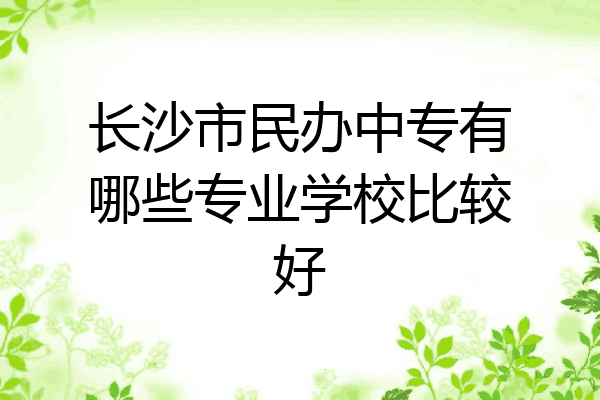 长沙市民办中专有哪些专业学校比较好