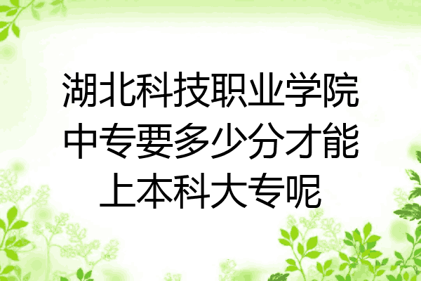 湖北科技职业学院中专要多少分才能上本科大专呢