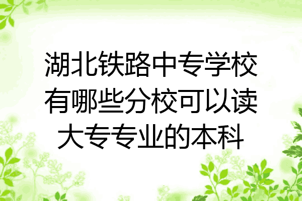 湖北铁路中专学校有哪些分校可以读大专专业的本科