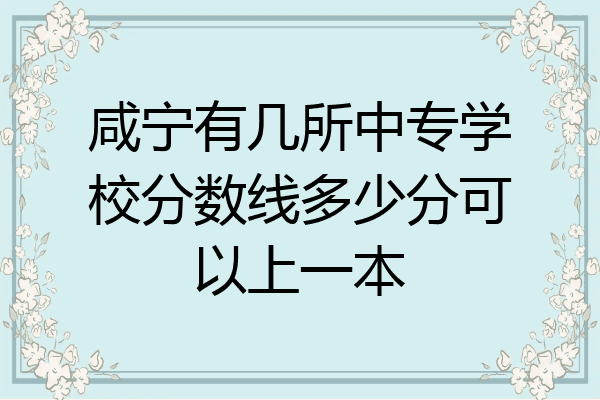 咸宁有几所中专学校分数线多少分可以上一本