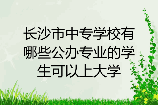 长沙市中专学校有哪些公办专业的学生可以上大学