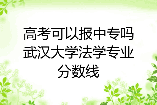 高考可以报中专吗武汉大学法学专业分数线