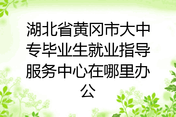 湖北省黄冈市大中专毕业生就业指导服务中心在哪里办公