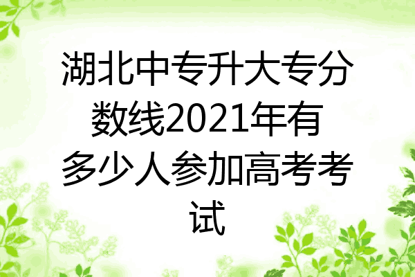 湖北中专升大专分数线2021年有多少人参加高考考试