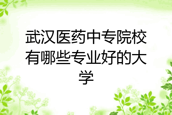 武汉医药中专院校有哪些专业好的大学