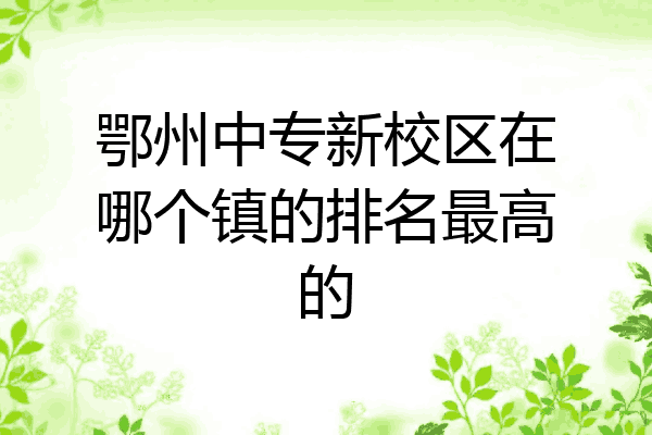 鄂州中专新校区在哪个镇的排名最高的