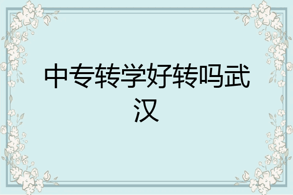 中专转学好转吗武汉