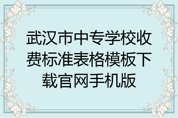 武汉市中专学校收费标准表格模板下载官网手机版