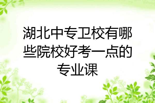 湖北中专卫校有哪些院校好考一点的专业课