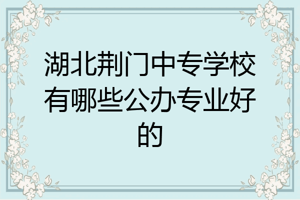 湖北荆门中专学校有哪些公办专业好的