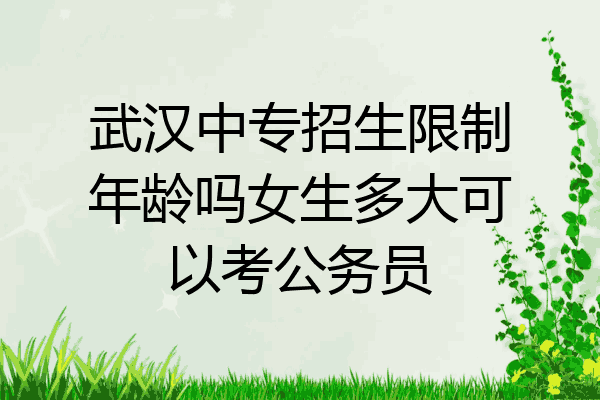 武汉中专招生限制年龄吗女生多大可以考公务员