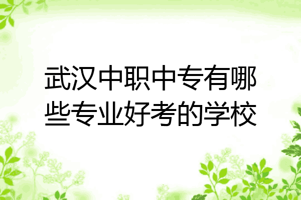 武汉中职中专有哪些专业好考的学校