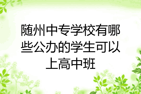 随州中专学校有哪些公办的学生可以上高中班