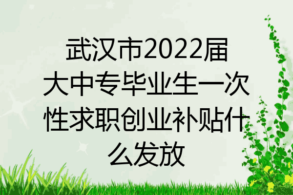 武汉市2022届大中专毕业生一次性求职创业补贴什么发放