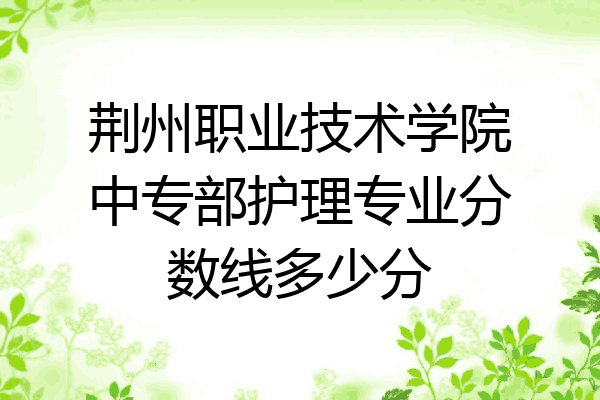 荆州职业技术学院中专部护理专业分数线多少分