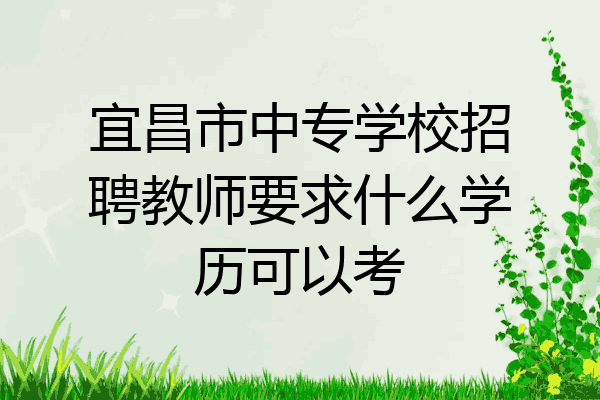 宜昌市中专学校招聘教师要求什么学历可以考